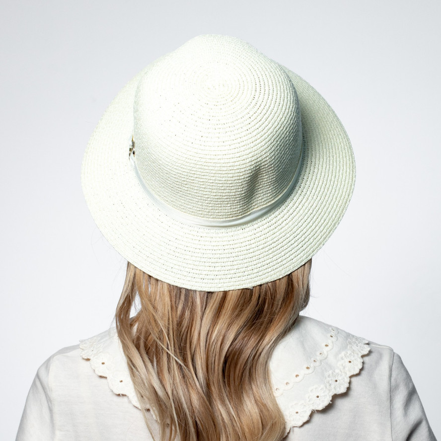 Шляпа со средними полями женская бумага молочная GABRIEL 817-938, фото 6