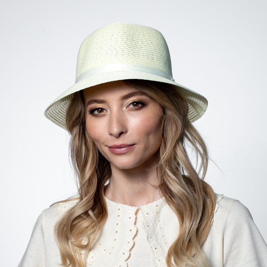 Шляпа со средними полями женская бумага молочная GABRIEL 817-938, фото 5