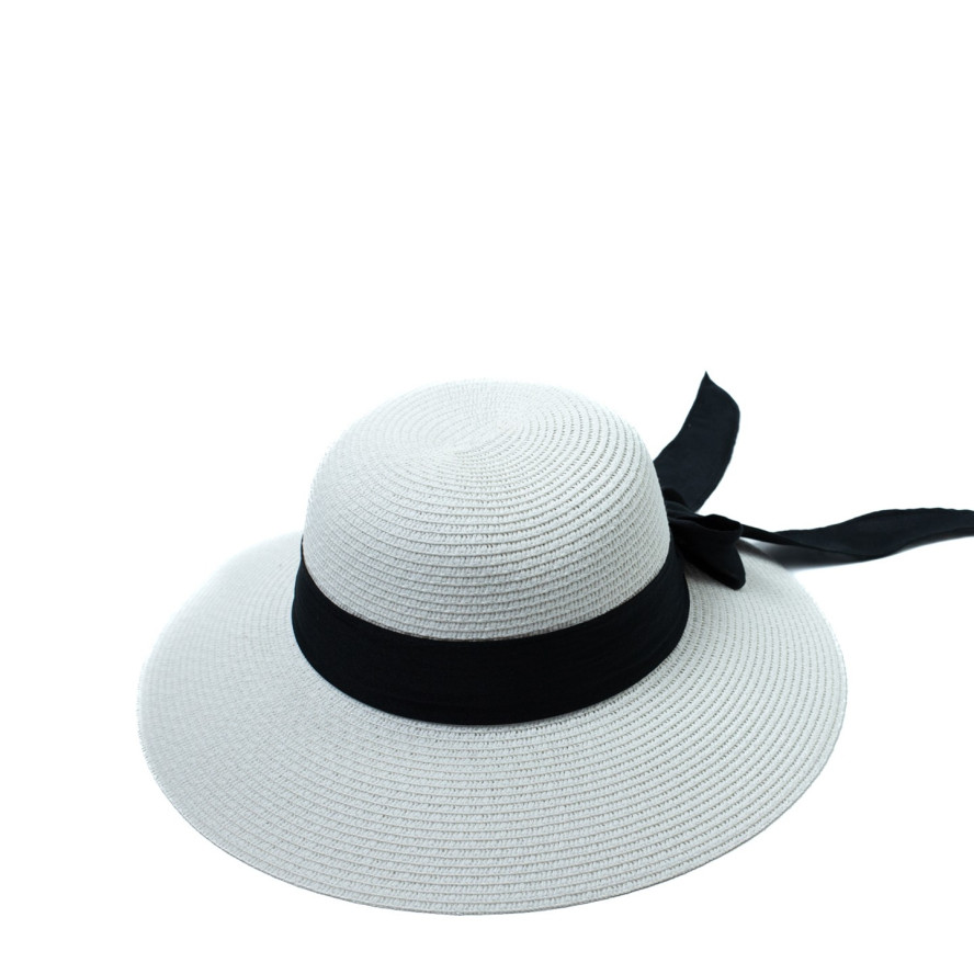 Капелюх із середніми полями жіночий папір білий COCO 842-978, фото 1