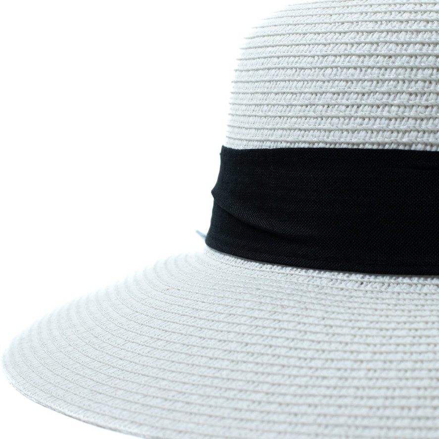 Капелюх із середніми полями жіночий папір білий COCO 842-978, фото 4