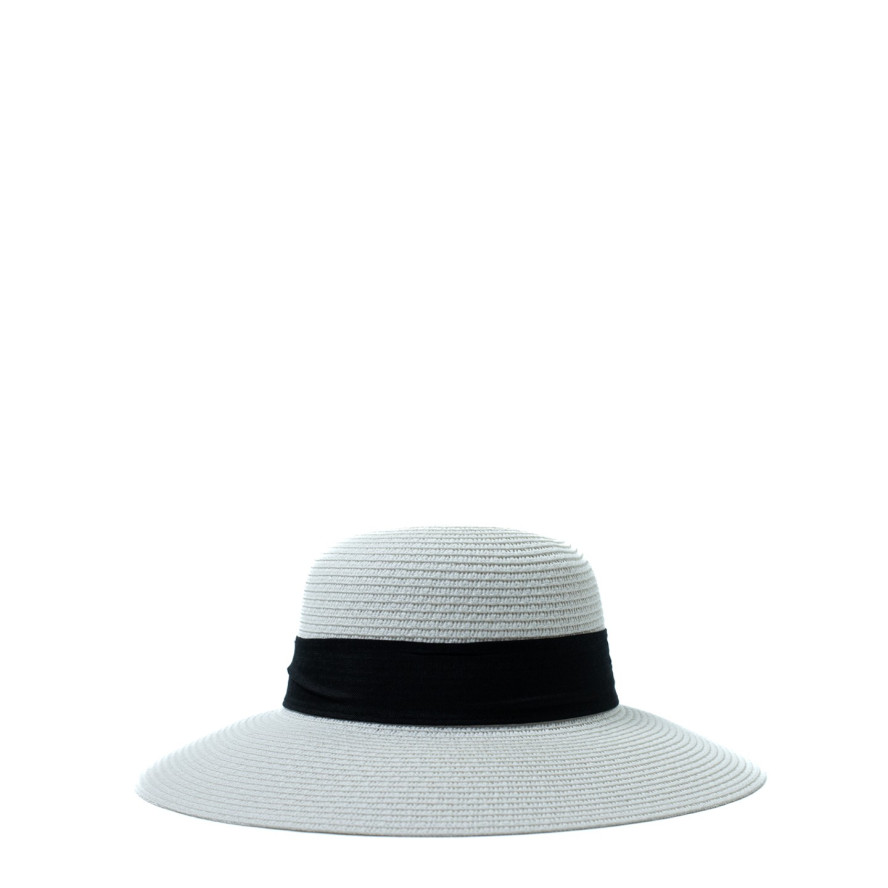 Капелюх із середніми полями жіночий папір білий COCO 842-978, фото 2