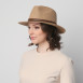 Шляпа федора женская бумага бежевая BAY 842-985, фото 4