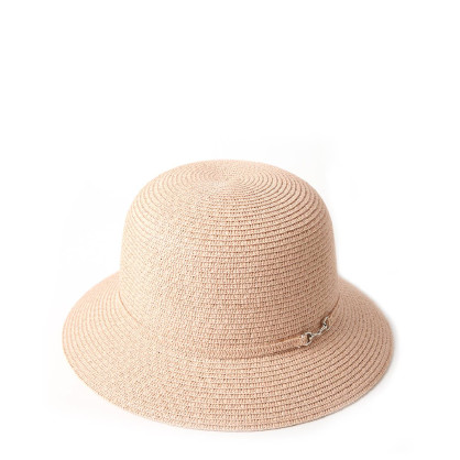 Шляпа с маленькими полями женская бумага розовая VERONICA 844-002