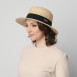 Шляпа канотье женская с лентой солома бежевая AMY 844-101, фото 4