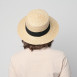 Шляпа канотье женская с лентой солома бежевая AMY 844-101, фото 6