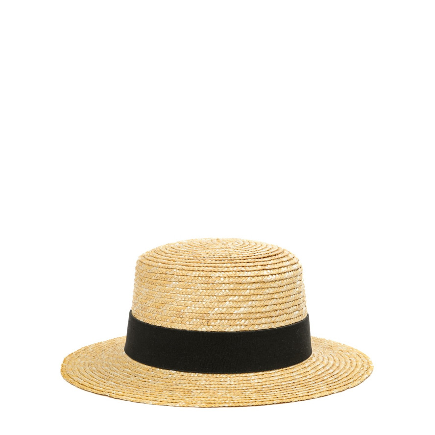 Шляпа канотье женская с лентой солома бежевая AMY 844-101, фото 2
