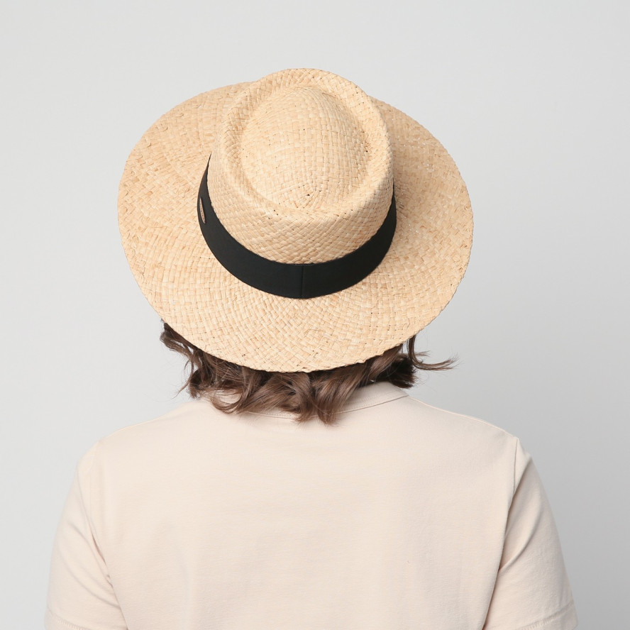 Шляпа порк-пай женская рафия желтая ESME 844-149, фото 6