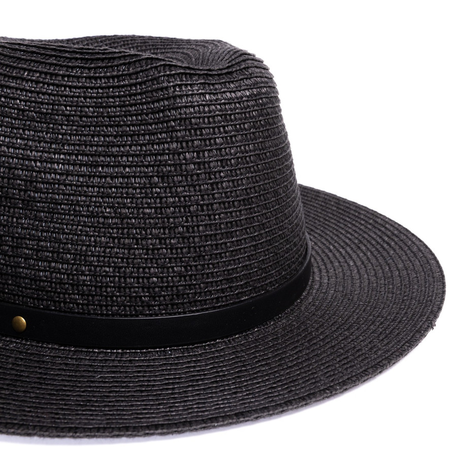 Капелюх федора жіночий папір чорний BRIDGET 845-757, фото 3