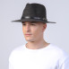 Капелюх федора чоловічий папір чорний BRIDGET 845-757, фото 4