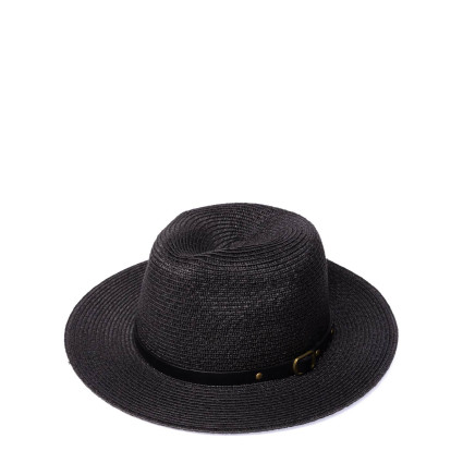 Шляпа федора мужская бумага черная BRIDGET 845-757