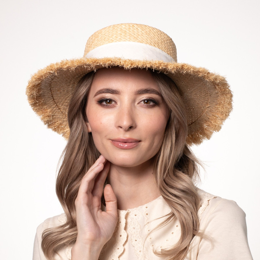 Шляпа канотье женская рафия желтая ЛАЛИ 444-515, фото 5