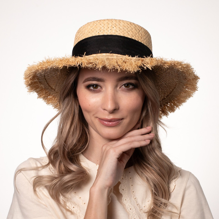 Шляпа канотье женская рафия желтая ЛАЛИ 444-539, фото 5