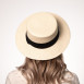 Шляпа канотье женская с лентой бумага бежевая АЙНА 444-577, фото 6
