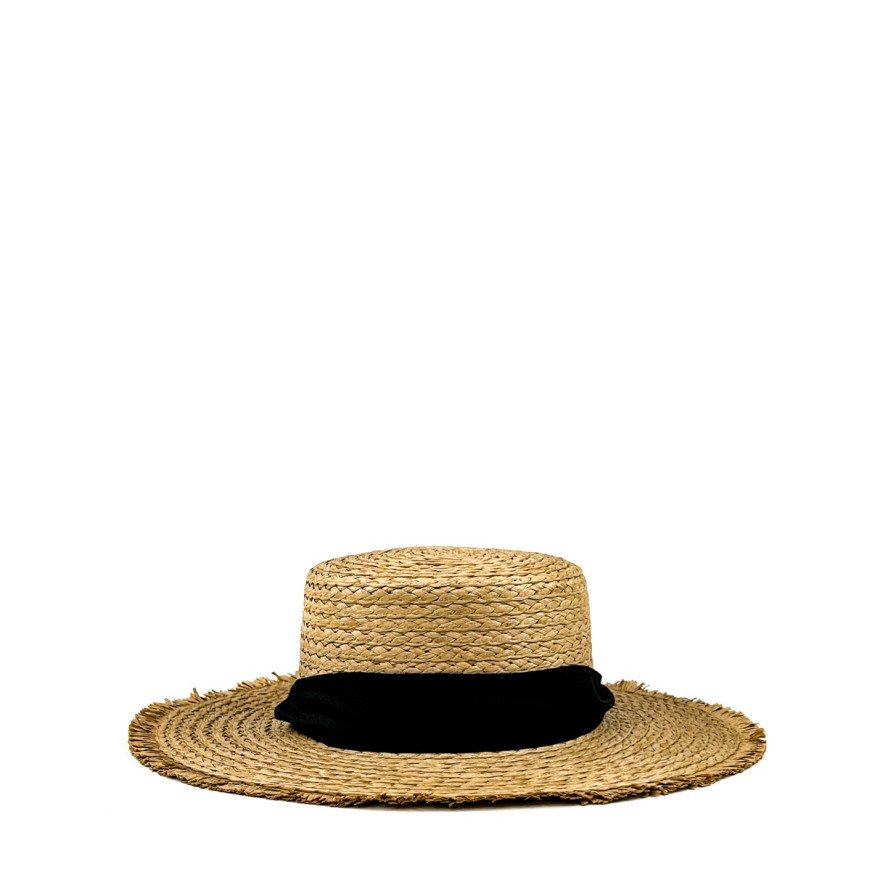 Шляпа канотье женская бумага бежевая НУРАЙ 470-965, фото 3