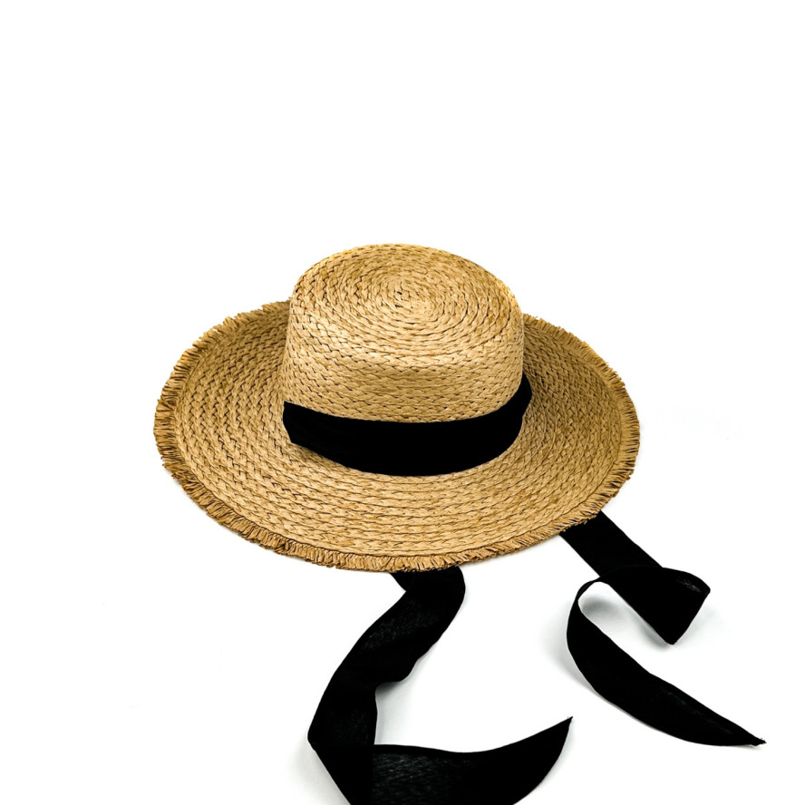 Шляпа канотье женская бумага бежевая НУРАЙ 470-965, фото 4