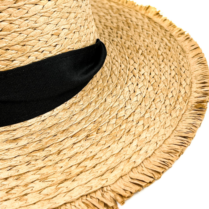 Шляпа канотье женская бумага бежевая НУРАЙ 470-965, фото 5