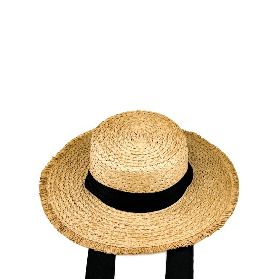 Шляпа канотье женская бумага бежевая НУРАЙ 470-965, фото 1