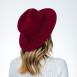Шляпа федора женская с ремешком фетр бордовая МЕДОУ 574-342, фото 6