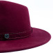 Шляпа федора женская с ремешком фетр бордовая МЕДОУ 574-342, фото 3