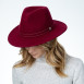 Шляпа федора женская с ремешком фетр бордовая МЕДОУ 574-342, фото 4