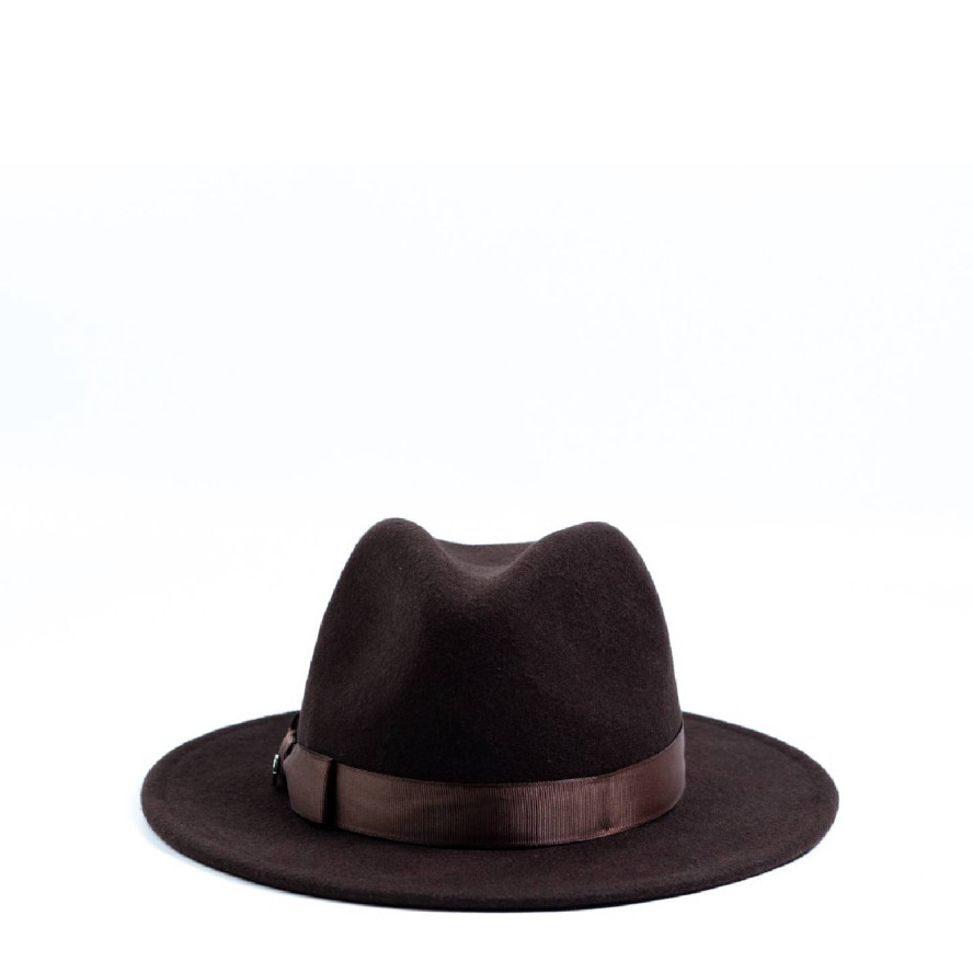 Капелюх федора жіночий зі стрічкою фетр коричневий ТВІТТІ 574-366, фото 2