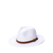 Капелюх федора жіночий з ремінцем папір білий АДЕЛІН 733-619, фото 1