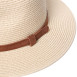 Шляпа федора мужская с ремешком бумага бежевая АДЕЛИН 733-626, фото 3