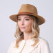 Шляпа федора женская с ремешком бумага бежевая АДЕЛИН 733-633, фото 4