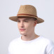 Шляпа федора мужская с ремешком бумага бежевая АДЕЛИН 733-633, фото 4