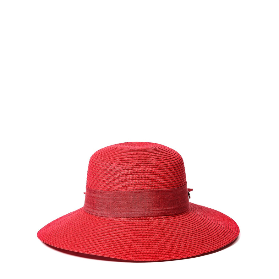 Шляпа со средними полями женская с лентой-бантом бумага красная MONIKA 733-688, фото 2