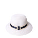 Капелюх із середніми полями жіночий зі стрічкою папір білий ХЕДЛІ 733-749, фото 3