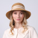 Шляпа со средними полями женская с лентой бумага бежевая ХЕДЛИ 733-770, фото 6