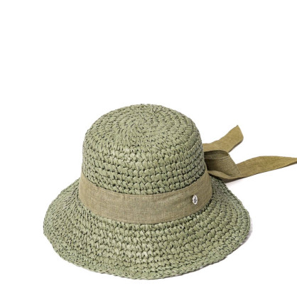 Капелюх із середніми полями жіночий в'язаний зі стрічкою-бантом папір хакі КАТАЛІНА 734-203 Капелюх із середніми полями жіночий в'язаний зі стрічкою-бантом папір хакі КАТАЛІНА 734-203