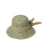 Шляпа со средними полями женская вязаная с лентой-бантом бумага хаки КАТАЛИНА 734-203