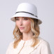 Капелюх із середніми полями жіночий з шкіряним ремінцем папір білий СИНТІЯ 734-401, фото 4