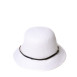 Капелюх із середніми полями жіночий з шкіряним ремінцем папір білий СИНТІЯ 734-401, фото 1