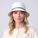 Капелюх із середніми полями жіночий з шкіряним ремінцем папір білий СИНТІЯ 734-401, фото 5