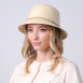 Капелюх із середніми полями жіночий з шкіряним ремінцем папір бежевий СИНТІЯ 734-418, фото 4