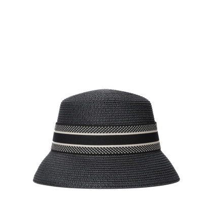 Панама женская с лентой бумага черная МЕЛИНДА 735-156