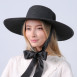 Шляпа с широкими полями женская с лентой-завязкой бумага черная ПЕРИС 735-163, фото 4