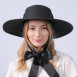 Шляпа с широкими полями женская с лентой-завязкой бумага черная ПЕРИС 735-163, фото 5