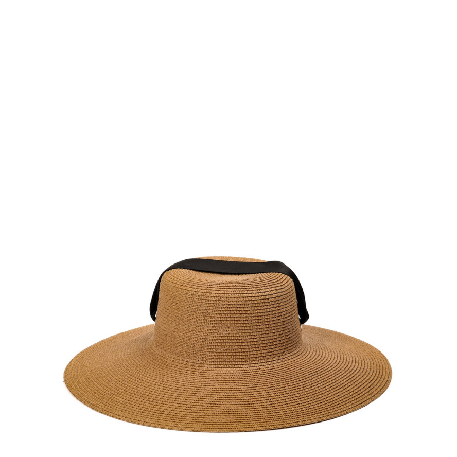 Шляпа с широкими полями женская с лентой-завязкой бумага бежевая ПЕРИС 735-170, фото 2