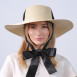Шляпа с широкими полями женская с лентой-завязкой бумага бежевая ПЕРИС 735-187, фото 5