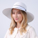 Шляпа с широкими полями женская с лентой бумага белая САБРИНА 735-231, фото 4
