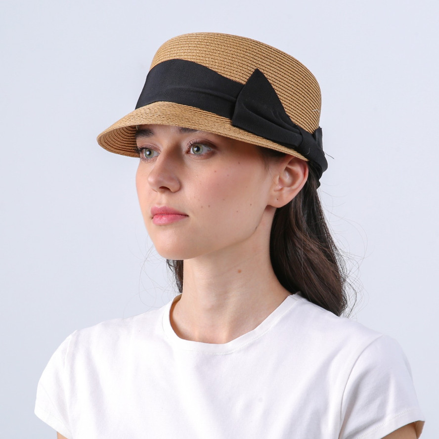 Капелюх-кепка жіночий з бантом целюлоза бежевий ФАФЕ 803-138, фото 4