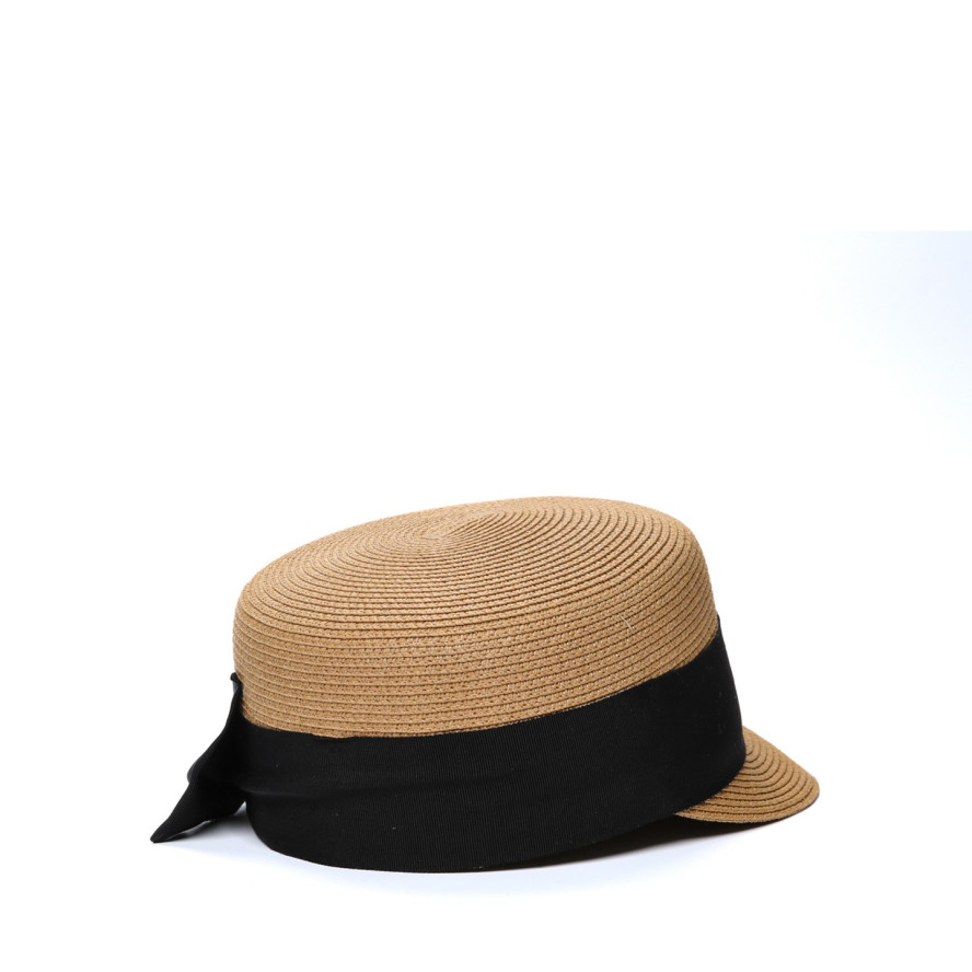 Капелюх-кепка жіночий з бантом целюлоза бежевий ФАФЕ 803-138, фото 3