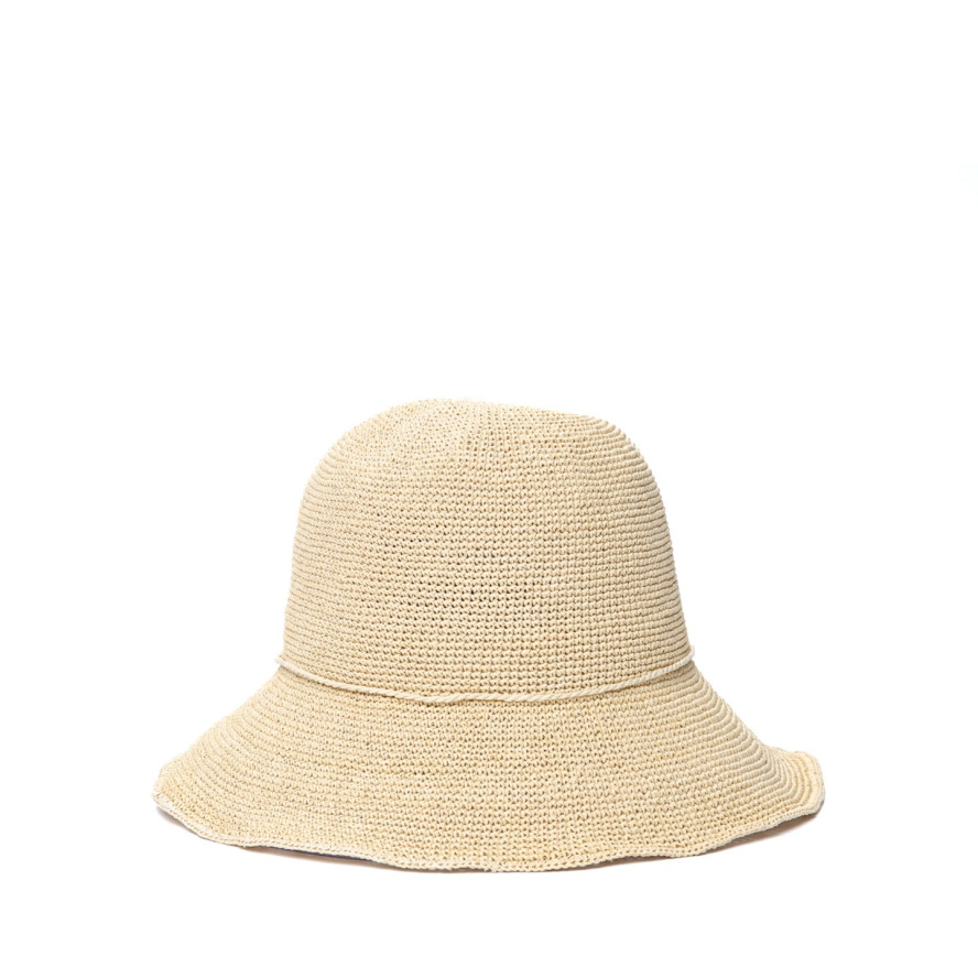 Шляпа со средними полями женская вязаная целлюлоза бежевая ОРТА 803-169, фото 2