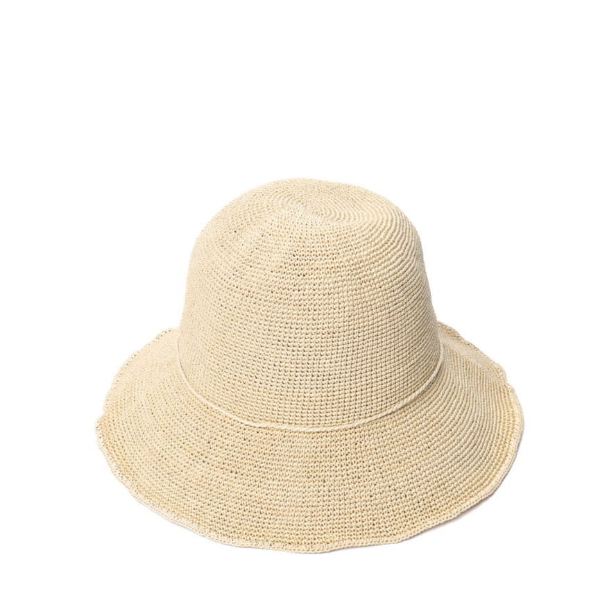 Шляпа со средними полями женская вязаная целлюлоза бежевая ОРТА 803-169, фото 1