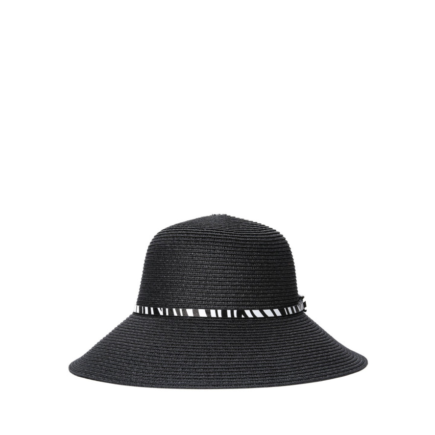 Шляпа со средними полями женская с ремешком целлюлоза черная АЛТА 808-287, фото 2