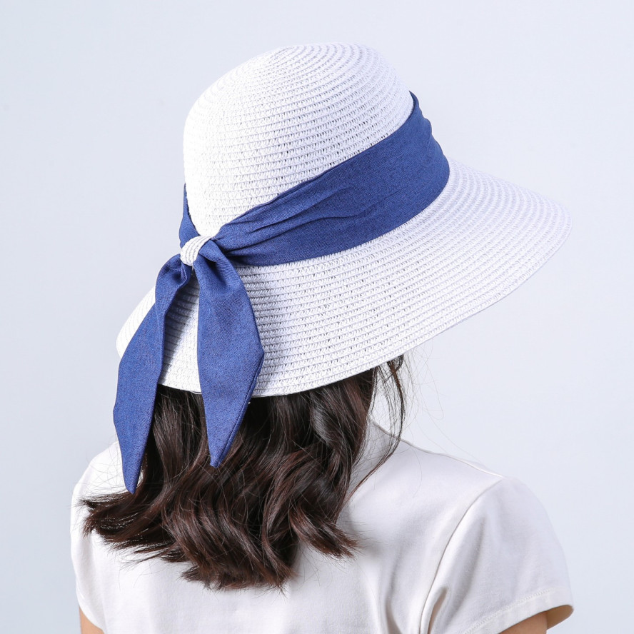 Шляпа со средними полями женская с лентой-бантом целлюлоза белая СЕУЛ 808-355, фото 5
